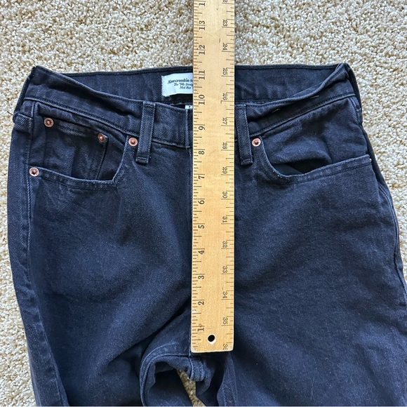 Abercrombie & Fitch The 90s Straight Mid Rise Jeans Curve Love Size 24 - Picture 4 of 7
